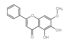 黄芩素-7-甲醚 结构式