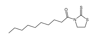 1-(2-硫代-3-噻唑烷基)-1-癸酮 结构式