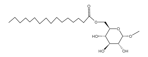 甲基-α-D-吡喃葡萄糖苷-6-十六酸酯 结构式