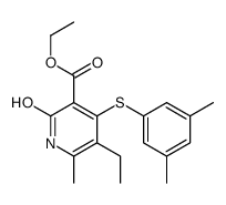 3-Pyridinecarboxylic acid, 4-[(3,5-dimethylphenyl)thio]-5-ethyl-1,2-dihydro-6-methyl-2-oxo-, ethyl ester 结构式