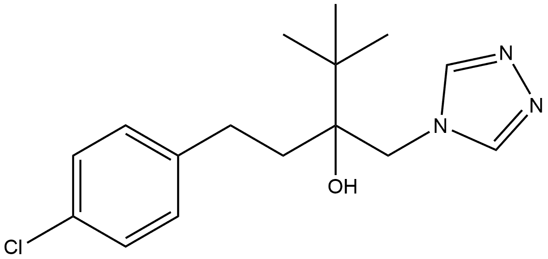 1-(4-氯苯基)-4,4-二甲基-3-(1,3,4-三唑-1-基甲基)-3-戊醇 结构式