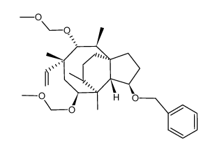 3a,9-Propano-3aH-cyclopentacyclooctene, 6-ethenyldecahydro-5,8-bis(methoxymethoxy)-4,6,9,10-tetramethyl-1-(phenylmethoxy)-, (1α,3aβ,4α,5β,6β,8α,9β,9aα,10S*)- (9CI) 结构式