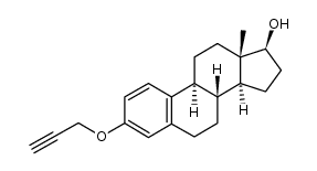(17β)-3-(2-丙炔-1-氧基)雌甾-1,3,5(10)-三烯-17-醇 结构式