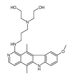 Ethanol, 2,2'-[[3-[(9-methoxy-5,11-dimethyl-6H-pyrido[4,3-b]carbazol-1-yl)amino]propyl]imino]bis- (9CI) 结构式