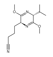 Pyrazinebutanenitrile, 2,5-dihydro-3,6-dimethoxy-5-(1-methylethyl)-, (2S-trans)- (9CI) 结构式