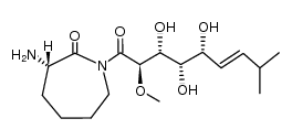2H-Azepin-2-one, 3-aminohexahydro-1-[(6E)-6,7,8,9-tetradeoxy-8-methyl-2-O-methyl-D-gulo-non-6-enonoyl]-, (3S)- (9CI) 结构式