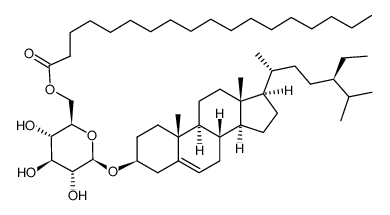 β-D-吡喃葡萄糖苷 (3β)-豆甾-5-烯-3-基 6-十八烷酸酯 结构式