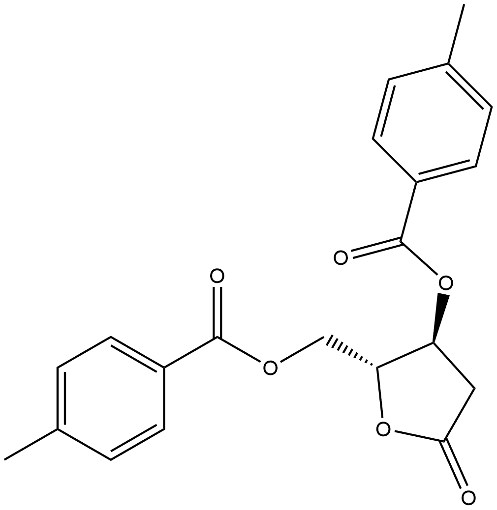 2-脱氧-D-赤式戊糖酸-γ-内酯-3,5-二(4-甲基苯甲酸酯) 结构式