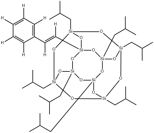 Pentacyclo[9.5.1.13,9.15,15.17,13]octasiloxane, 1,3,5,7,9,11,13-heptakis(2-methylpropyl)-15-[(1E)-2-(phenyl-2,3,4,5,6-d5)ethenyl-1,2-d2]- 结构式