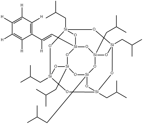 Pentacyclo[9.5.1.13,9.15,15.17,13]octasiloxane, 1,3,5,7,9,11,13-heptakis(2-methylpropyl)-15-[(1E)-2-(phenyl-2,3,4,5,6-d5)ethenyl-2-d]- 结构式