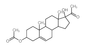3-β,17-α-二羟基孕甾-5-烯-20-酮 3-乙酸酯 结构式