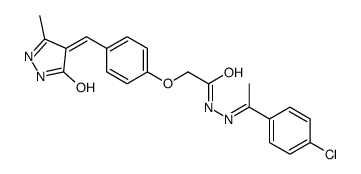 Acetic acid, 2-[4-[(1,5-dihydro-3-methyl-5-oxo-4H-pyrazol-4-ylidene)methyl]phenoxy]-, 2-[1-(4-chlorophenyl)ethylidene]hydrazide 结构式