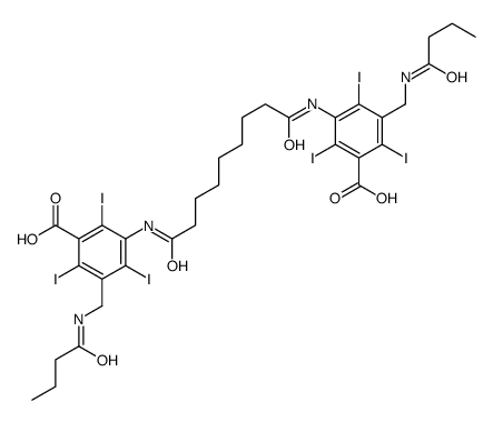 Benzoic acid,3,3'-[(1,9-dioxo-1,9-nonanediyl)diimino]bis[2,4,6-triiodo-5-[[(1-oxobutyl)amino]methyl]-(9CI) 结构式