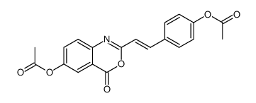 6-Acetyloxy-2-[(E)-2-(4-acetyloxyphenyl)ethenyl]-4H-3,1-benzoxazin-4-one 结构式