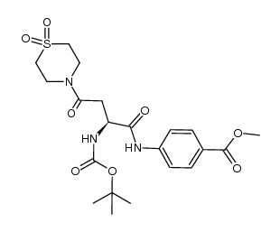Benzoic acid, 4-[[(2S)-2-[[(1,1-dimethylethoxy)carbonyl]amino]-4-(1,1-dioxido-4-thiomorpholinyl)-1,4-dioxobutyl]amino]-, methyl ester 结构式