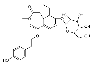 2H-Pyran-4-acetic acid,3-ethylidene-2-(b-D-glucopyranosyloxy)-3,4-dihydro-5-[[2-(4-hydroxyphenyl)ethoxy]carbonyl]-,methyl ester, (2S,3E,4S)- (9CI) 结构式