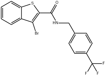 3-溴-N-[[4-(三氟甲基)苯基]甲基]苯并[b]噻吩-2-甲酰胺 结构式