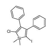 2-氯-5-碘-1,1-二甲基-3,4-二苯基硅杂环戊二烯 结构式