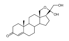 18,20-环-20,21-二羟基-4-孕甾烯-3-酮 结构式