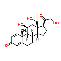 1,4-孕甾二烯-11-beta,18,21-二醇-3,20-二酮 结构式