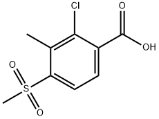 2-氯-3-甲基-4-甲基砜基苯甲酸 结构式