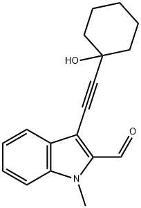 1-甲基-3-[2-(1-羟基环己基)乙炔基]-1H-吲哚-2-甲醛 结构式