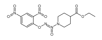 4-Piperidinecarboxylic acid, 1-[2-(2,4-dinitrophenoxy)-1-oxidodiazenyl]-, ethyl ester 结构式