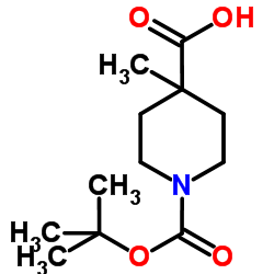1-Boc-4-甲基-4-哌啶甲酸 结构式