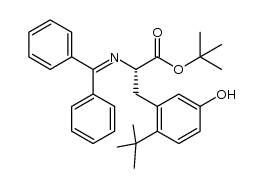 L-Phenylalanine, 2-(1,1-dimethylethyl)-N-(diphenylmethylene)-5-hydroxy-, 1,1-dimethylethyl ester 结构式