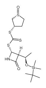 Carbonotrithioic acid, 3-[1-[[(1,1-dimethylethyl)dimethylsilyl]oxy]ethyl]-4-oxo-2-azetidinyl tetrahydro-1-oxido-3-thienyl ester, [2R-[2α(1S*,3R*),3β(R*)]]- (9CI) 结构式