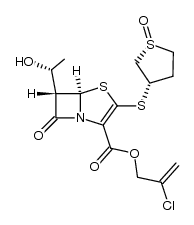 4-Thia-1-azabicyclo[3.2.0]hept-2-ene-2-carboxylic acid, 6-(1-hydroxyethyl)-7-oxo-3-[(tetrahydro-1-oxido-3-thienyl)thio]-, 2-chloro-2-propenyl ester, [5R-[3(1R*,3S*),5α,6α(R*)]]- (9CI) 结构式