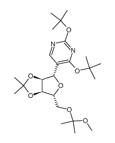 D-Ribitol, 1,4-anhydro-1-C-[2,4-bis(1,1-dimethylethoxy)-5-pyrimidinyl]-5-O-(1-methoxy-1-methylethyl)-2,3-O-(1-methylethylidene)-, (1S)- 结构式