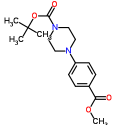 4-(Boc-哌嗪-1-基)-苯甲酸甲酯 结构式