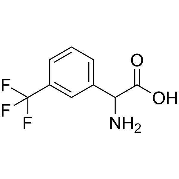 3-三氟甲基-DL-苯基甘氨酸 结构式