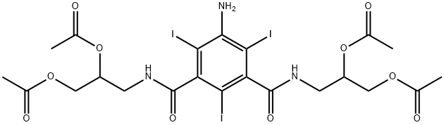 5-氨基-N,N'-双(2,3-二羟基丙基)-2,4,6-三碘-1,3-苯二甲酰胺四乙酸酯 结构式