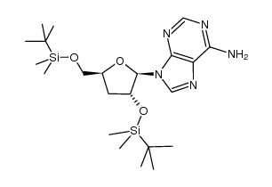 Adenosine, 3'-deoxy-2',5'-bis-O-[(1,1-dimethylethyl)dimethylsilyl]- 结构式