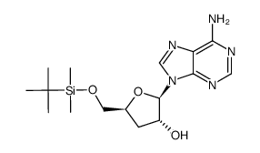 5'-O-叔丁基二甲基硅基-3'-脱氧腺苷 结构式
