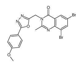 4(3H)-Quinazolinone, 6,8-dibromo-3-[[5-(4-methoxyphenyl)-1,3,4-oxadiazol-2-yl]methyl]-2-methyl- 结构式