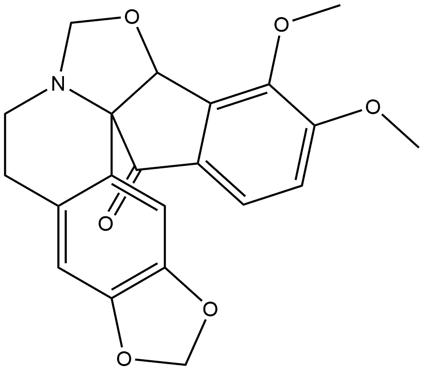 2H-[1,3]二氧杂环[4,5-g]茚并[2',1':4,5]恶唑并[4,3-a]异喹啉-11(15bH)-酮,4,5-二氢-14,15-二甲氧基-,(10bR*,15bR*)- 结构式