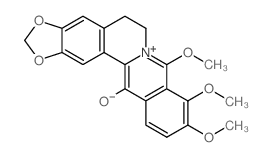Benzo[g]-1,3-benzodioxolo[5,6-a]quinolizinium,5,6-dihydro-13-hydroxy-8,9,10-trimethoxy-, inner salt (9CI) 结构式