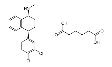Hexanedioic acid, compd. with (1S,4S)-4-(3,4-dichlorophenyl)-1,2,3,4-tetrahydro-N-methyl-1-naphthalenamine (1:1) 结构式