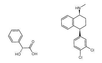 Benzeneacetic acid, α-hydroxy-, (αR)-, compd. with rel-(1R,4R)-4-(3,4-dichlorophenyl)-1,2,3,4-tetrahydro-N-methyl-1-naphthalenamine (1:1) 结构式
