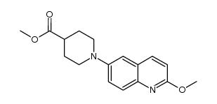 1-(2-甲氧基-6-喹啉基)-4-哌啶羧酸甲酯 结构式