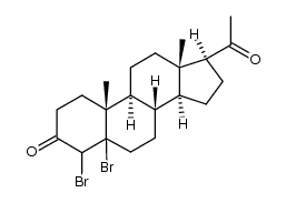4,5-二溴孕甾烷-3,20-二酮 结构式