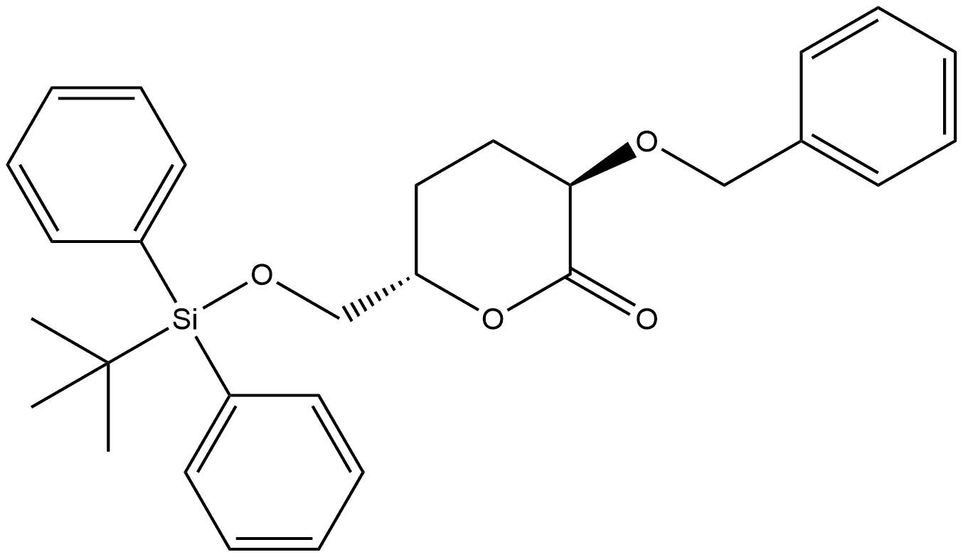 D-erythro-Hexonic acid, 3,4-dideoxy-6-O-[(1,1-dimethylethyl)diphenylsilyl]-2-O-(phenylmethyl)-, δ-lactone 结构式