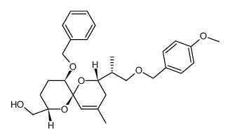 1,7-Dioxaspiro[5.5]undec-10-ene-2-methanol, 8-[(1R)-2-[(4-methoxyphenyl)methoxy]-1-methylethyl]-10-methyl-5-(phenylmethoxy)-, (2S,5R,6S,8S)- 结构式