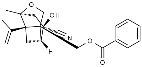 7-氧杂三环[4.3.0.03,9]壬烷-4-甲腈,9-[(苯甲酰氧基)甲基]-4-羟基-6-甲基-1-(1-甲基乙烯基)-,立体异构体 结构式