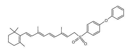 Benzene, 1-[[3,7-dimethyl-9-(2,6,6-trimethyl-1-cyclohexen-1-yl)-2,4,6,8-nonatetraenyl]sulfonyl]-4-phenoxy-, (all-E)- (9CI) 结构式