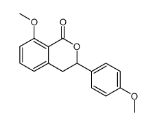 1H-2-Benzopyran-1-one, 3,4-dihydro-8-methoxy-3-(4-methoxyphenyl)- 结构式