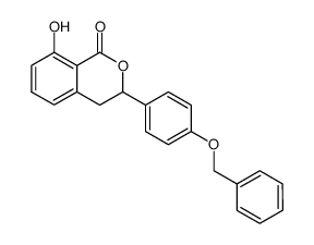 3,4-二氢-8-羟基-3-[4-(苄氧基)苯基]-1H-2-苯并吡喃-1-酮 结构式